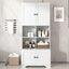 Elegant 4-Door Bathroom Storage Cabinet with Adjustable Shelves