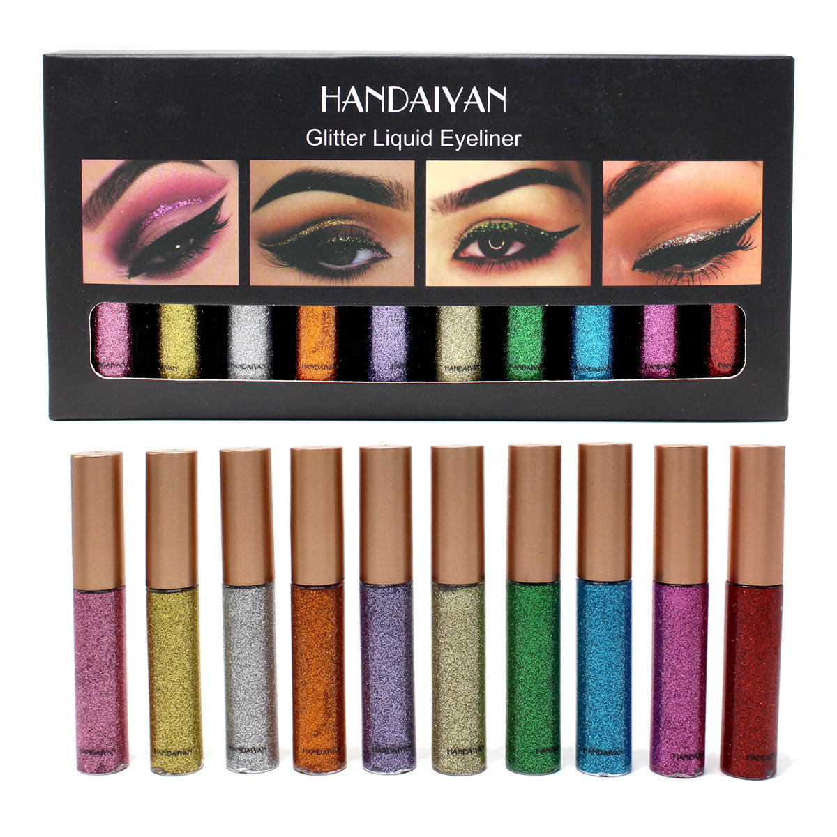 Ensemble de Eyeliner Liquide Pailleté en Perles Séquins Explosifs