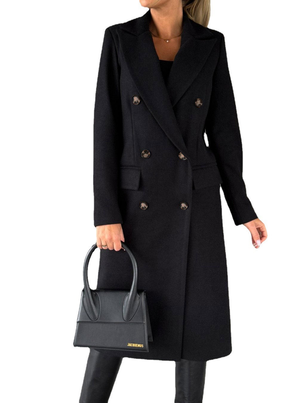 Elegant Long Sleeve Double Breasted Overcoat