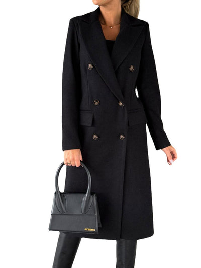 Elegant Long Sleeve Double Breasted Overcoat