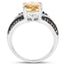 Bague de fiançailles en citrine et diamant de 2,79 carats en argent sterling .925