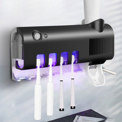 Wall Toothbrush Holder Smart Bathroom Toothpaste Squeezer for Bathroom Toilet Automatic Disinfect Bathroom Accessories - Korvel