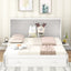 Queen Size Mobile Murphy Bed with Drawer and Little Shelves on Each Side White - Korvel