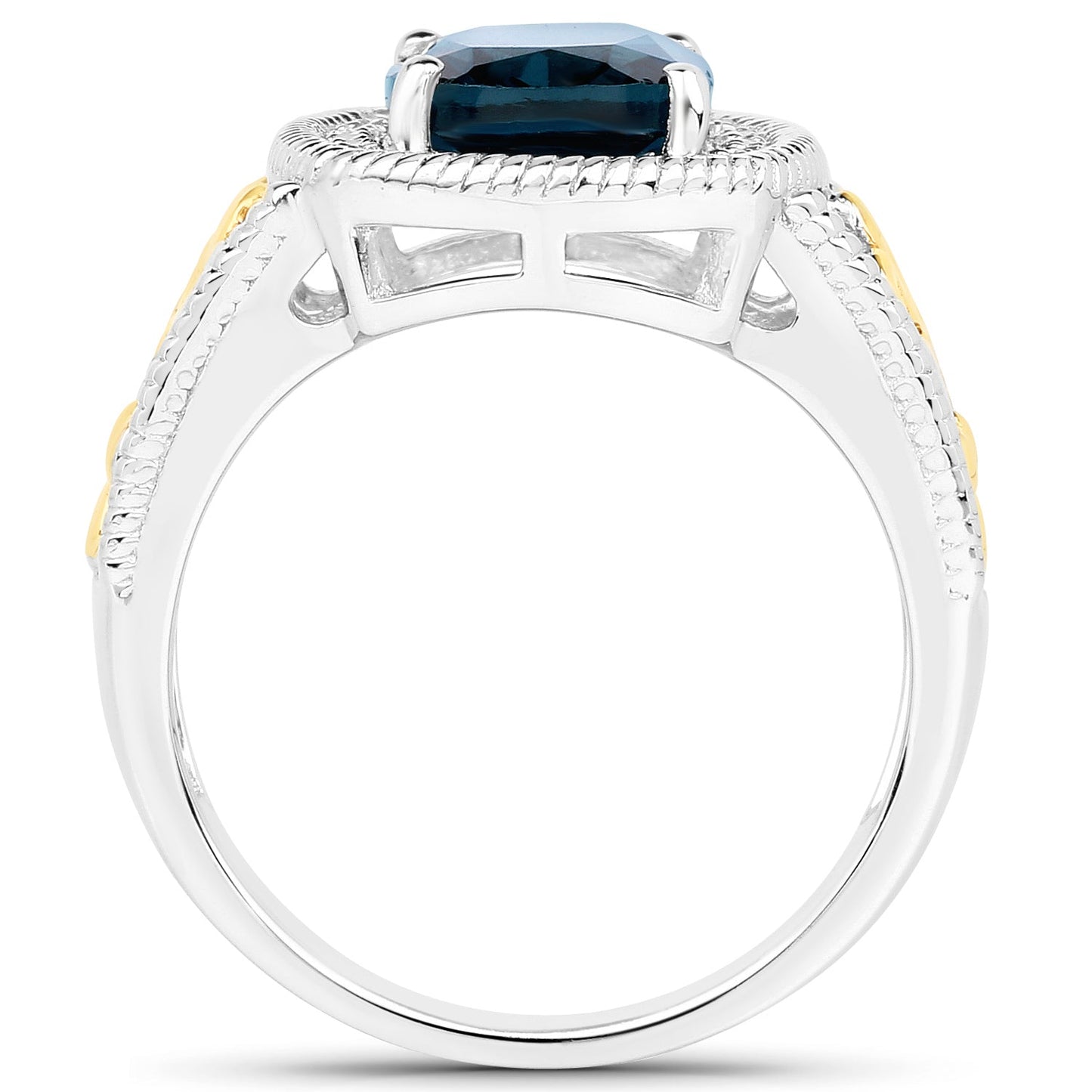 3.59 Carat London Blue Topaz & Diamond 14K Gold Ring