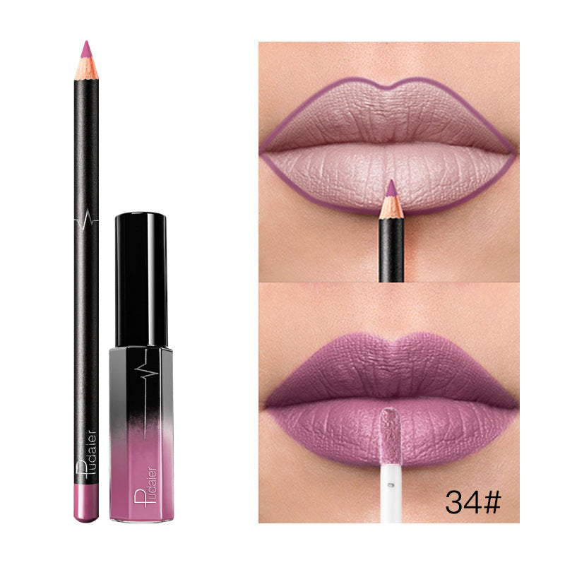 Pudaier 36 Color Matte Lip Gloss & Liner Set