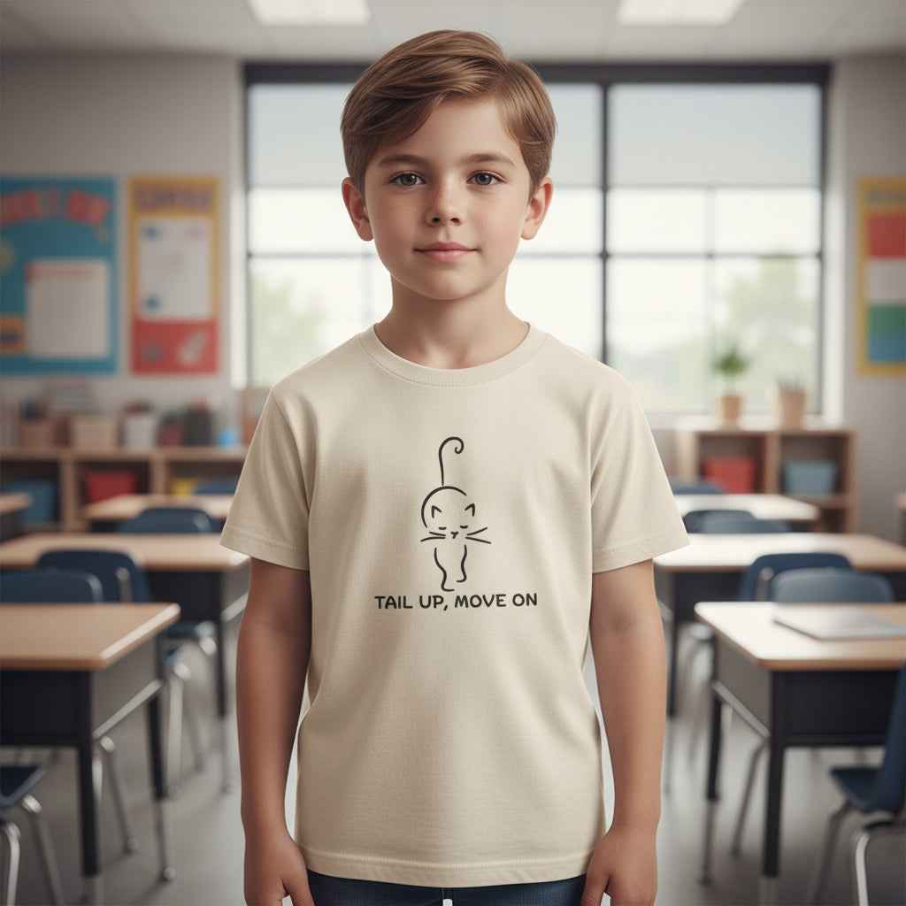 Tail Up, Move On Youth Tee – Small Human, Big Attitude