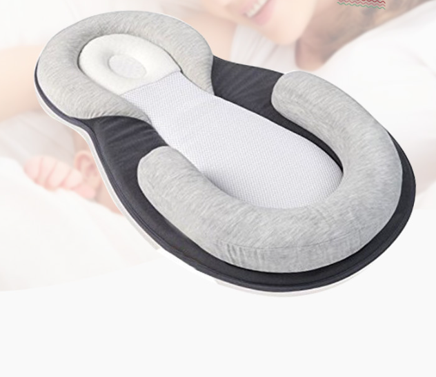Baby Pillows for Sleeping,Baby Snuggle Nest Sleeper Lounger with Soft&Breathable Head Support Pillow - Korvel