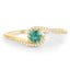 0.33 Carat Genuine Zambian Emerald and Diamond 14K Gold Ring