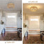 Boho Light Fixtures Ceiling Mount 3-Light Farmhouse Rattan Ceiling Light Fixture Flush Mount Ceiling Light with Hand-Woven Shade - Korvel