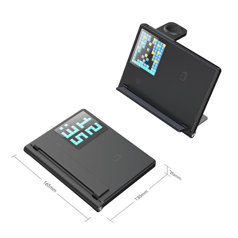 Trending Products Portable 5-in-1 Pixel Animation Foldable Wireless Charger Stand Pad for Mobile Phone Smart Watch Earphone - Korvel
