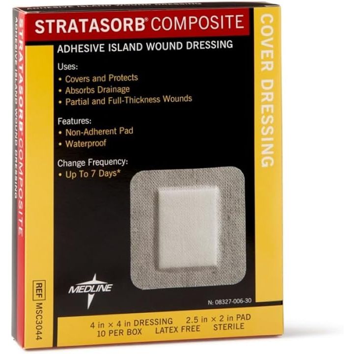 Pansement insulaire imperméable composite Stratasorb - 4x4, 10 pièces