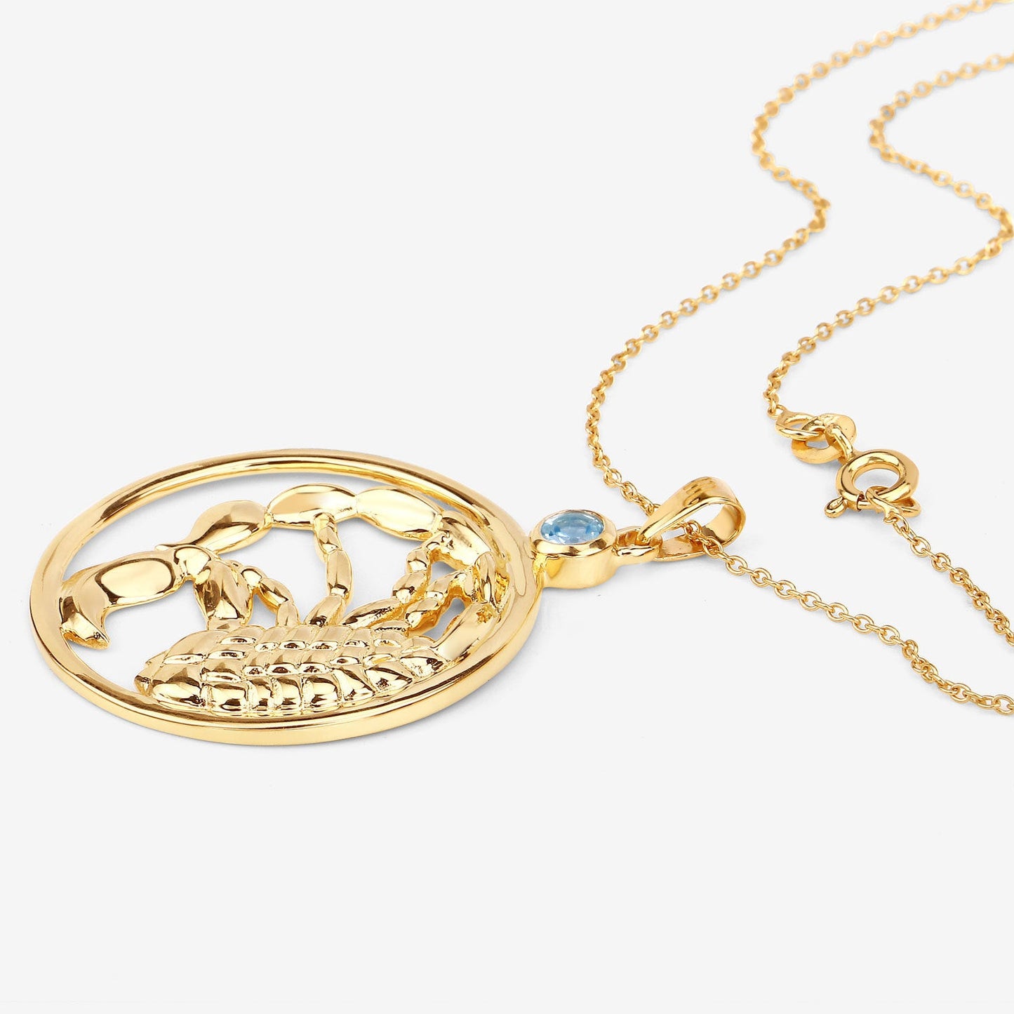 Pendentif en topaze bleue véritable de 0,32 carat en argent sterling
