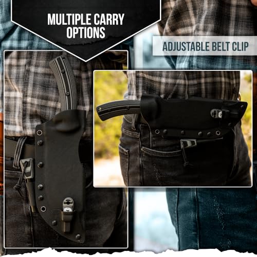 Tracker D2 Premium Bushcraft Survival Knife Set (Black & Gray) - Korvel
