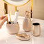 Rose Gold Ceramic Tooth Brushing And Washing Set 4 Pieces - Korvel
