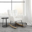 Silla mecedora de tela de terciopelo - Diseño moderno en blanco tapizado