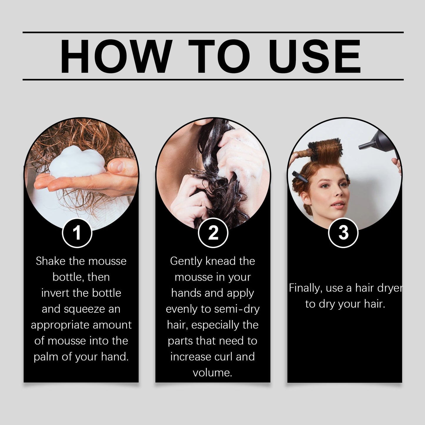 Volumizing Curls Styling Mousse Hair Styling Wax Foam Curls Moisturizing Treatment Mousse - Korvel