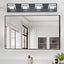 LED Modern Black Vanity Lights, 4-Lights Acrylic Matte Black Bathroom Vanity Lights Over Mirror - Korvel