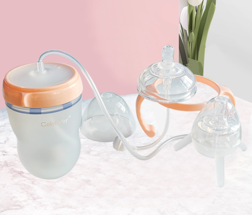 250ml Baby Bottle Kids Cup Silicone Sippy Children Training Cute Baby Drinking Water Straw Feeding Bottle Hands-free Bottle - Korvel