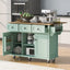 Kitchen trolley, cabinet door internal storage rack with storage cabinet and 3 dining room drawers, mint green - Korvel