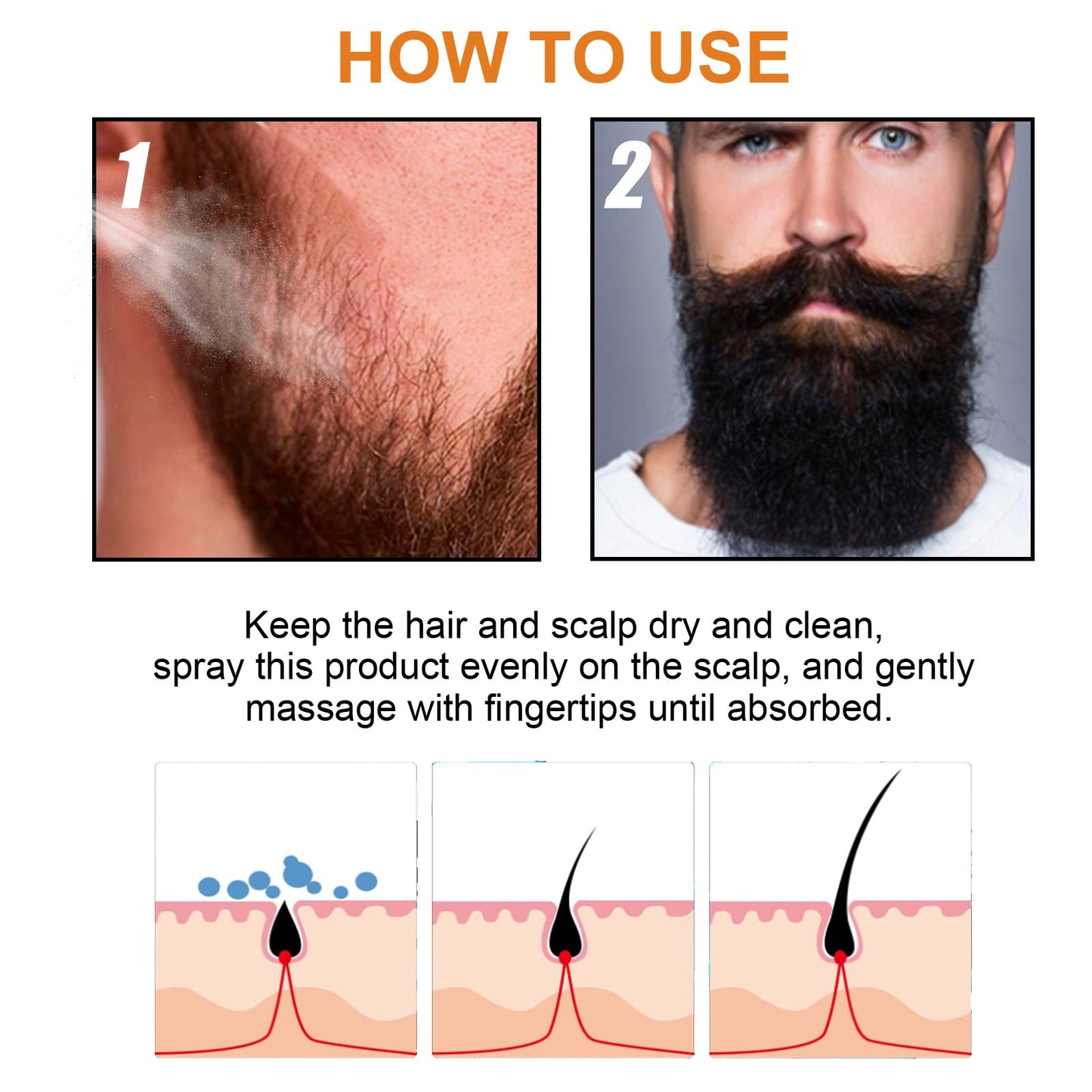Premium Hair Growth Spray for Men - Thickening & Strengthening