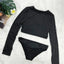 Round Neck Long Sleeve Top and Brief Swim Set - Korvel
