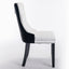 Tufted Solid Wood Dining Chairs - 2-Piece Set in White and Black