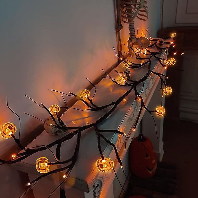 Outdoor Waterproof LED Halloween Decorative Light Rattan Spider Bat Tree Branch Light Party Atmosphere Ghost Festival Chopsticks - Korvel