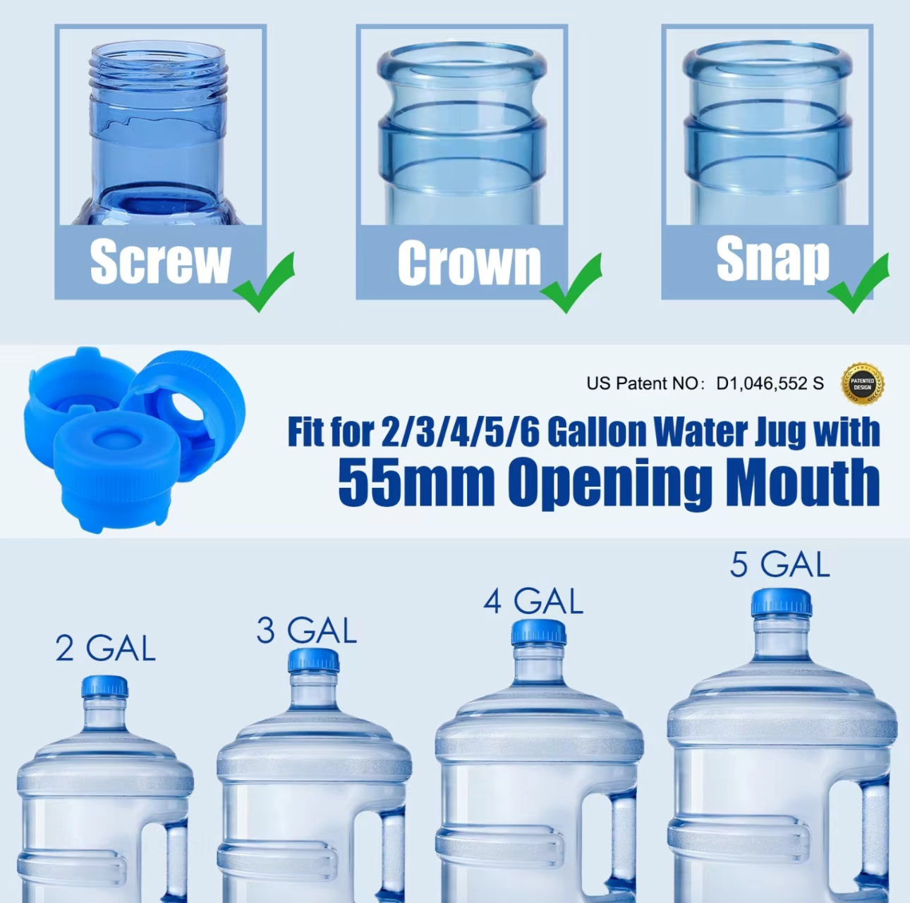Capuchon Gallon SipSeal - Couvercles en silicone réutilisables pour jugs d'eau
