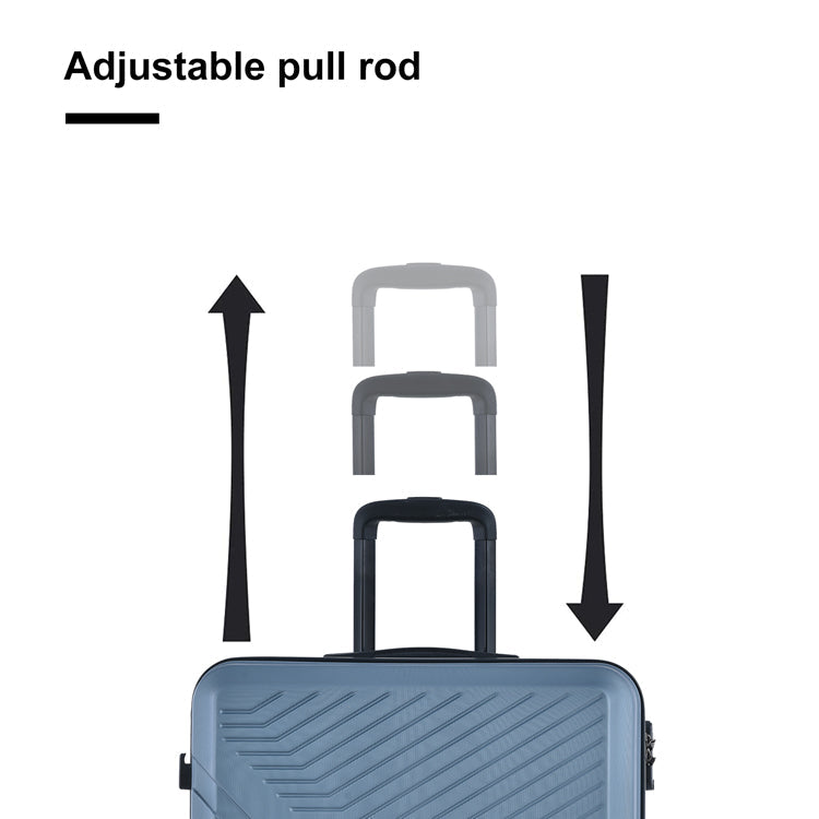3 Piece Lightweight Luggage Set with Spinner Wheels - Blue