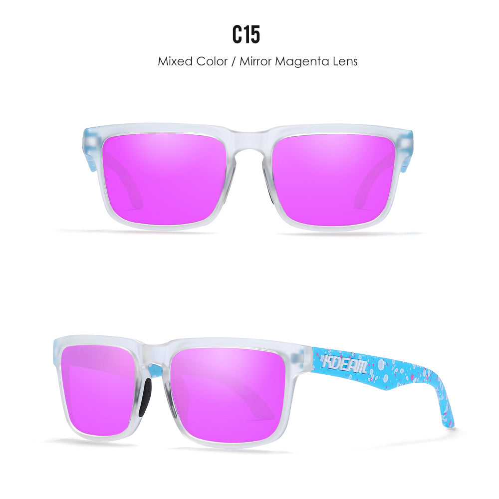 Classic polarized sunglasses for men and women ultra light driving glasses colorful real film sunglasses - Korvel