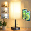 Linen 90 square desk lamp zipper switch three color temperature variable light A+C USB charging - Korvel