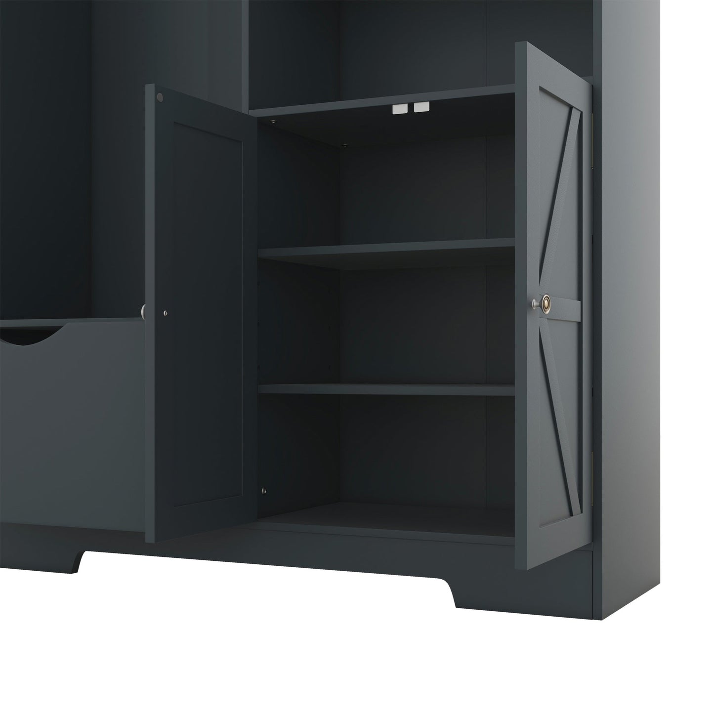 Armoire d'entrée élégante et multifonctionnelle avec rangement en bleu antique