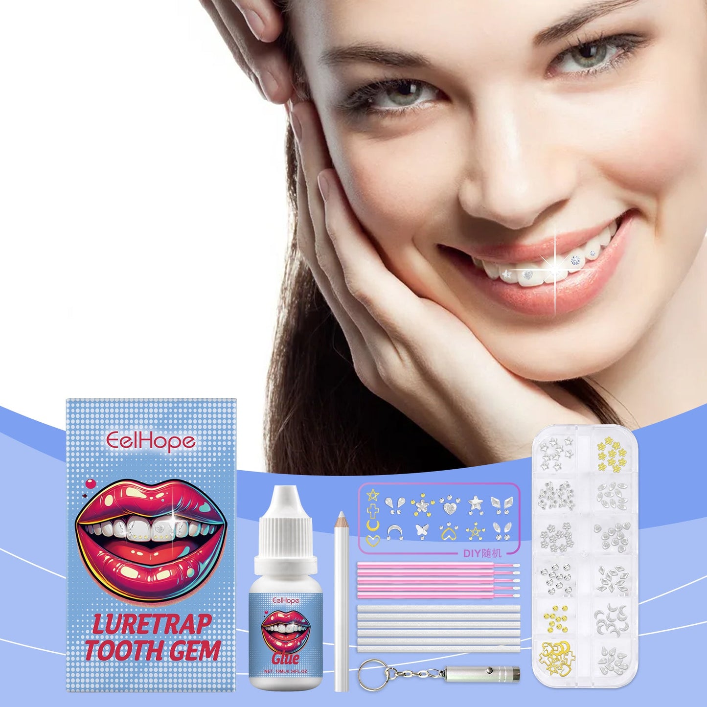 Kit de décoration de prothèses dentaires pour un sourire unique