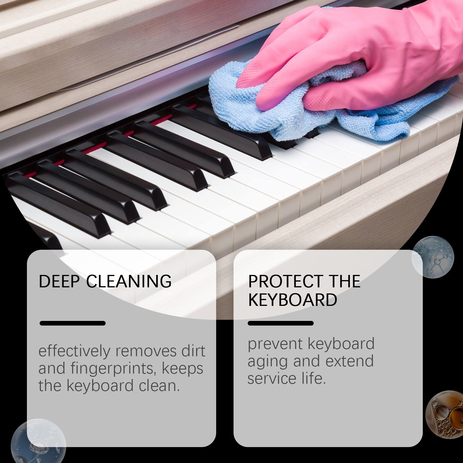 Piano Key Cleaner Cleans Key Stains Gently And Protects Multi-Function Keyboard Cleaner Spray - Korvel