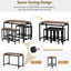 TREXM 5-Piece Compact Bar Table Set - Modern Industrial Design