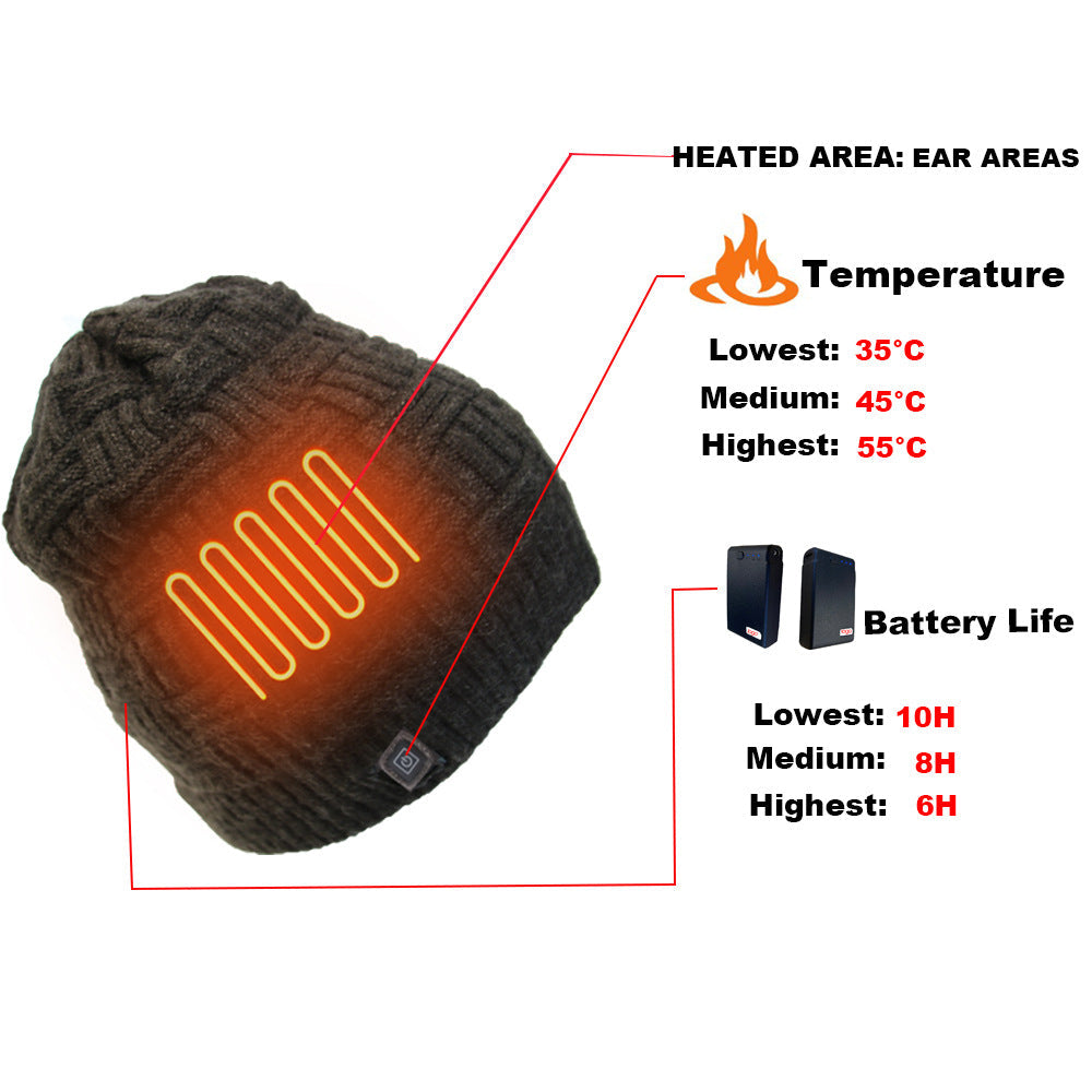 Premium Knitted Thermal Heating Cap for Outdoor Comfort