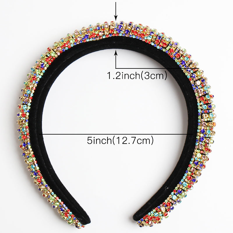 Baroque Full Crystal Hair Bands For Women Lady Luxury Shiny Padded Diamond Headband Hair Hoop Fashion Hair Accessories - Korvel