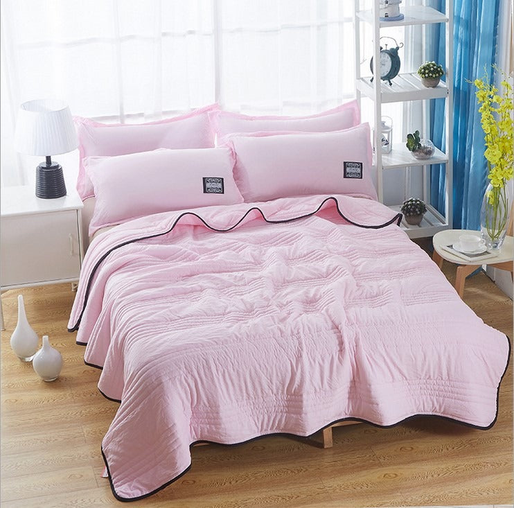 Summer Quilt Air Conditioning Quilt Solid Color Quilted Single and Double Quilt Vacuum Solid Color Summer Cool Quilt - Korvel