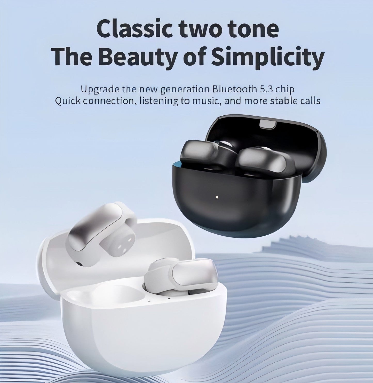 V12 Wireless Bluetooth Ear Clip Headphones with Noise Reduction
