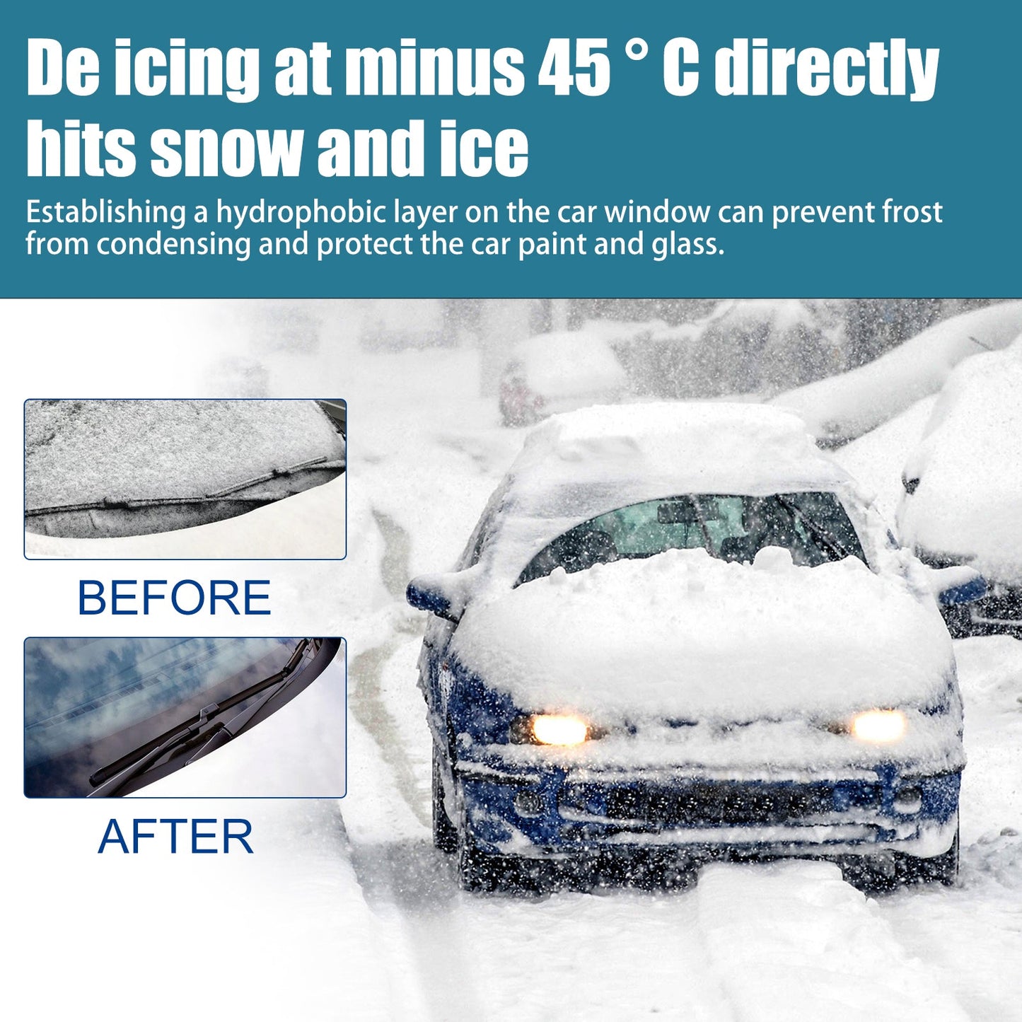 Snow Defrosting Agent, Car Windshield Windows Fast And Powerful Defrosting Defogging Deicing And Snow-melting Cleaning Agent - Korvel