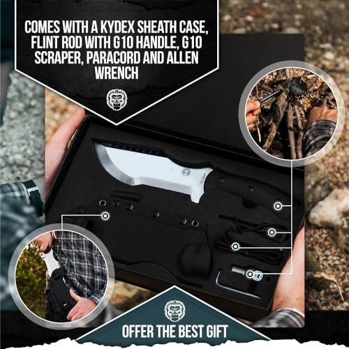 Tracker D2 Bushcraft Survival Knife Set - Ultimate Outdoor Companion (Black & Orange) - Korvel