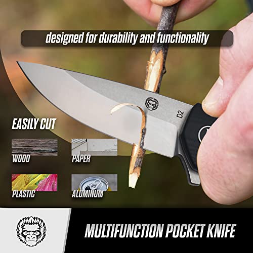 Premium Peasant Folding Pocket Knife Gift Set for Adventurers (Silver & Black) - Korvel