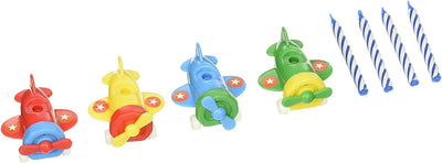 Airplane Candleholder Set with 4 Colorful Candles