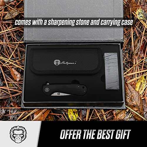 Premium Peasant Folding Pocket Knife Gift Set for Adventurers (Silver & Black) - Korvel