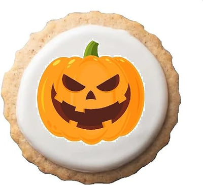 Edible Halloween Cupcake Toppers (12 Count) – Pumpkin Design
