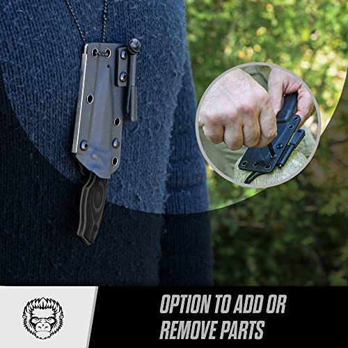 Ultimate Baby Silverback Survival Knife Set for Outdoor Enthusiasts (Black Blade & Grey Accents) - Korvel