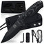 Ultimate Baby Silverback Survival Knife Set for Outdoor Enthusiasts (Black Blade & Grey Accents) - Korvel