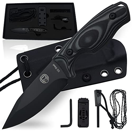 Ultimate Baby Silverback Survival Knife Set for Outdoor Enthusiasts (Black Blade & Grey Accents) - Korvel