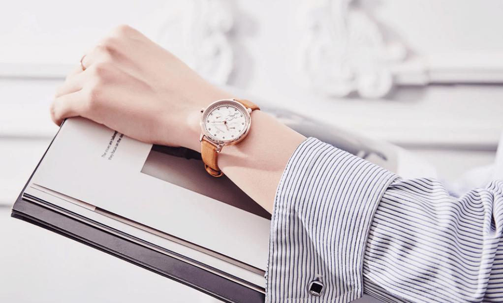 Montre de Luxe Élégante pour Femme avec Double Zircon et Chronomètre