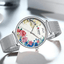 Montre Élégante pour Femme avec Motifs de Découpage Floral
